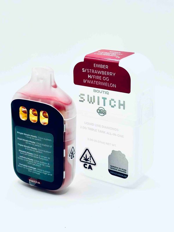 Boutiq x ORB Switch V5 Liquid Live Diamonds | Strawberry Sativa | Fire OG Hybrid | Watermelon Indica | 2G