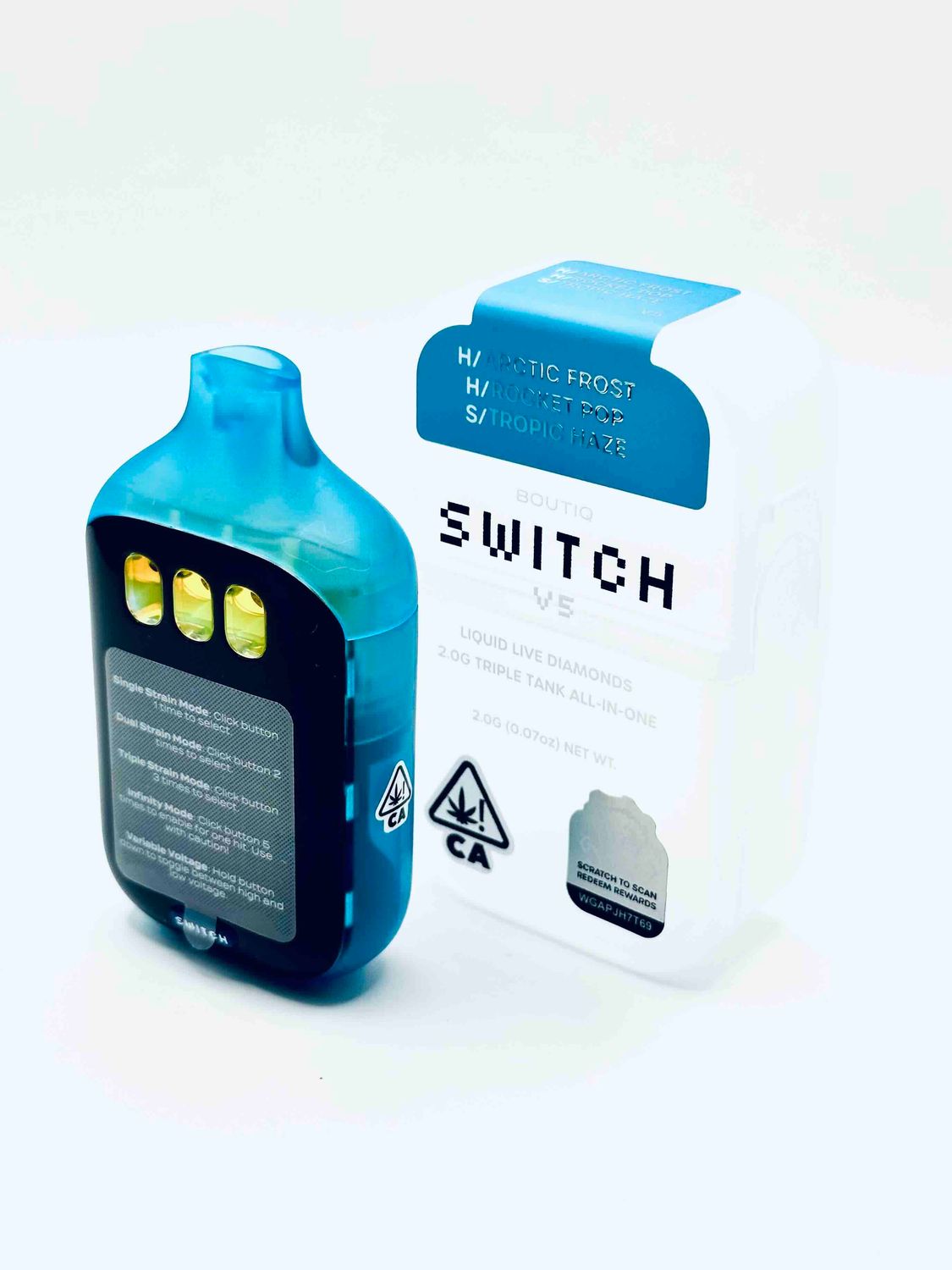 Boutiq Switch V5 Liquid Live Diamonds | Arctic Frost Hybrid | Rocket Pop Hybrid | Tropic Haze Sativa | 2G Boutiq Switch V5 Liquid Live Diamonds | Arctic Frost Hybrid | Rocket Pop Hybrid | Tropic Haze Sativa | 2G