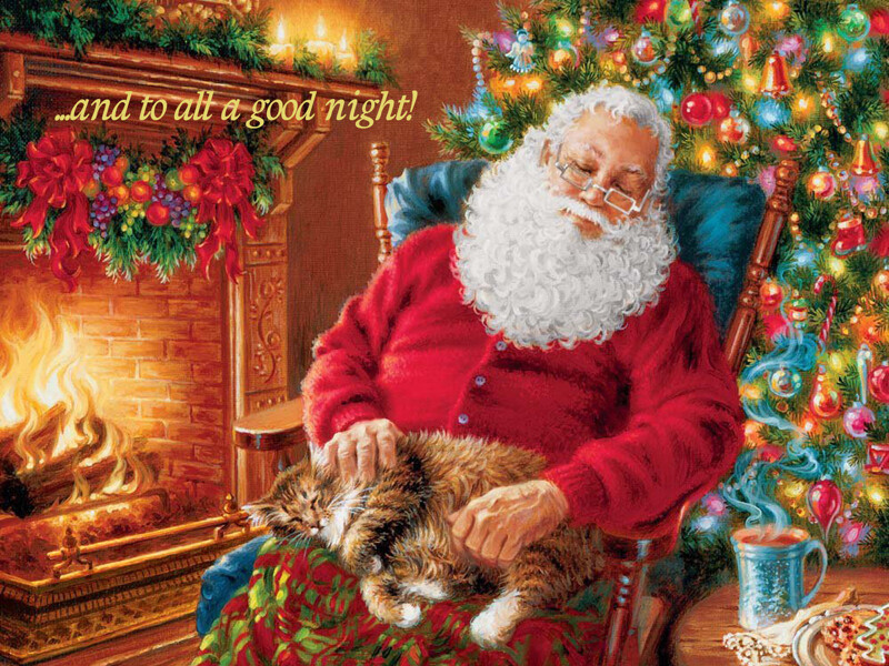 Santa Sleeping &quot;To All a Good Night&quot;