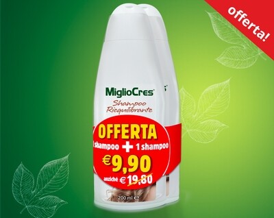 MIGLIOCRES SHAMPOO RIEQUILIBRANTE - OFFERTA BIPACK