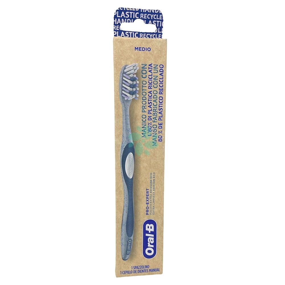 Oral-B Eco Pro-Expert Spazzolino Manuale Medio in Plastica Riciclata, 1 Pezzo