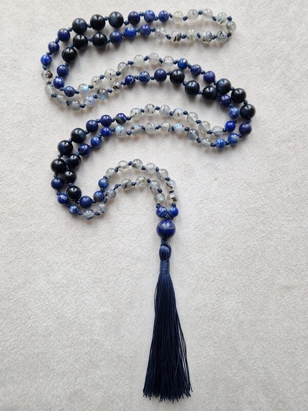 MALA JAPA - J'ouvre mon 3ème oeil | Labradorite - Lapis Lazuli - Oeil