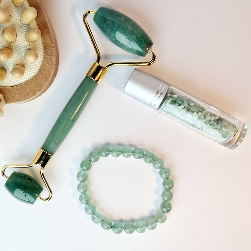 BOX BIEN-ÊTRE | ROLLER DOUBLE + ROLL-ON STICK + BRACELET - AVENTURINE VERTE