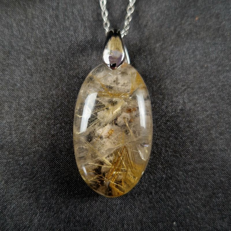 PENDENTIF QUARTZ RUTILE JARDIN