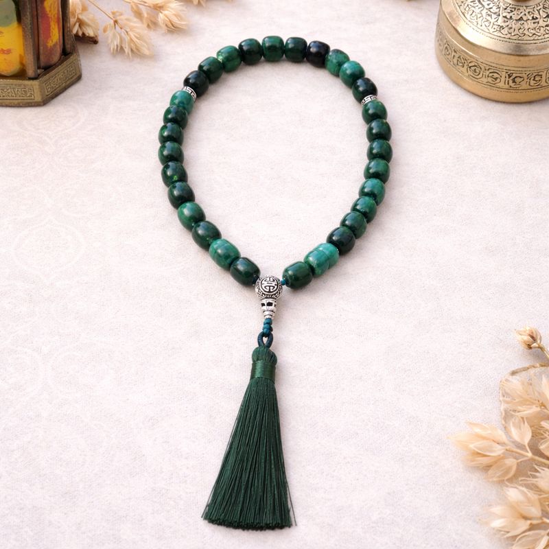 TASBIH DE LUXE - MALACHITE - 33 PERLES PIERRE NATURELLE