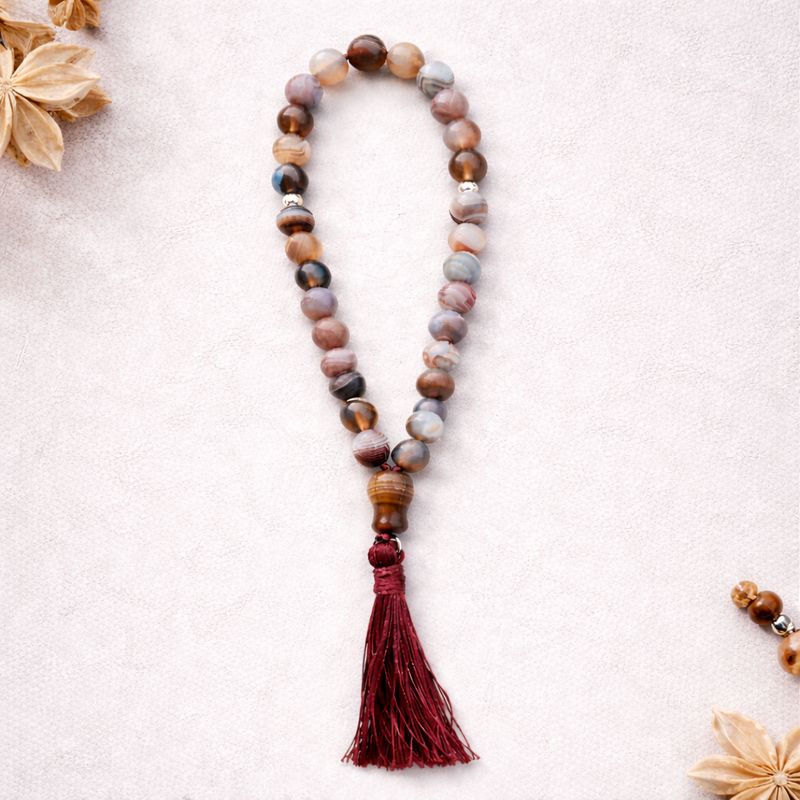 TASBIH AGATE - 33 PERLES PIERRE NATURELLE