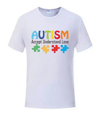 Adult Autism Awareness T Shirt - Accept Understand Love