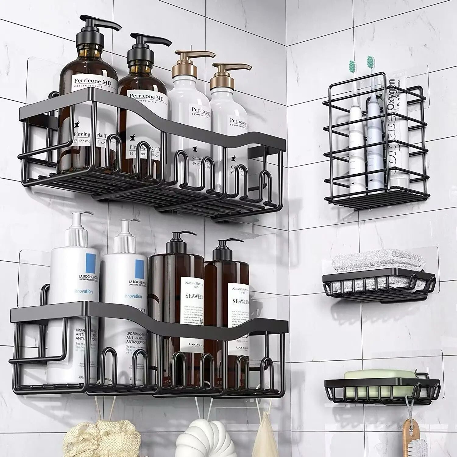 5 Pc Stainless Steel Shower Caddy