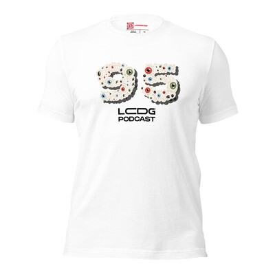 Unisex t-shirt LCDG PODCAST white 95 edition