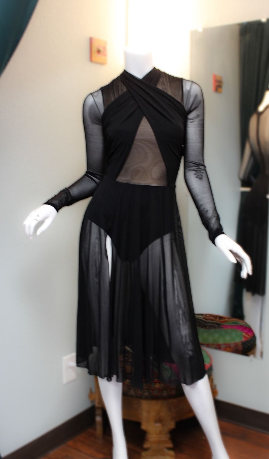 Black Cross Neck Dress