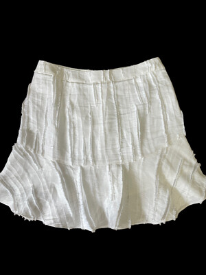 Marie Oliver White Frayed Skirt