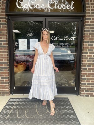 We Are Sundays Sadie Dress Wisteria Stripe XS