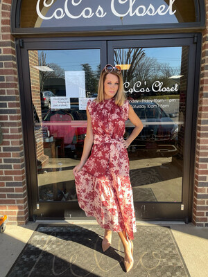 Anna Cate Dress Size XS Emmaline Midi
Burgundy Floral