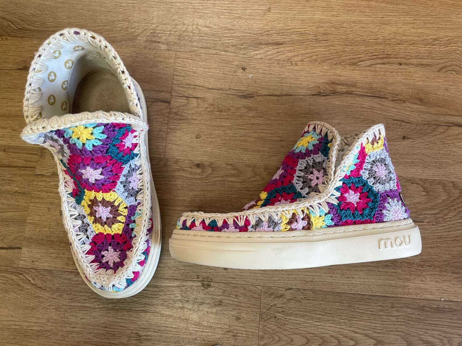 Mou crochet-knit sneaker boots- Pink size 38