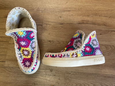 Mou crochet-knit sneaker boots- Pink size 38