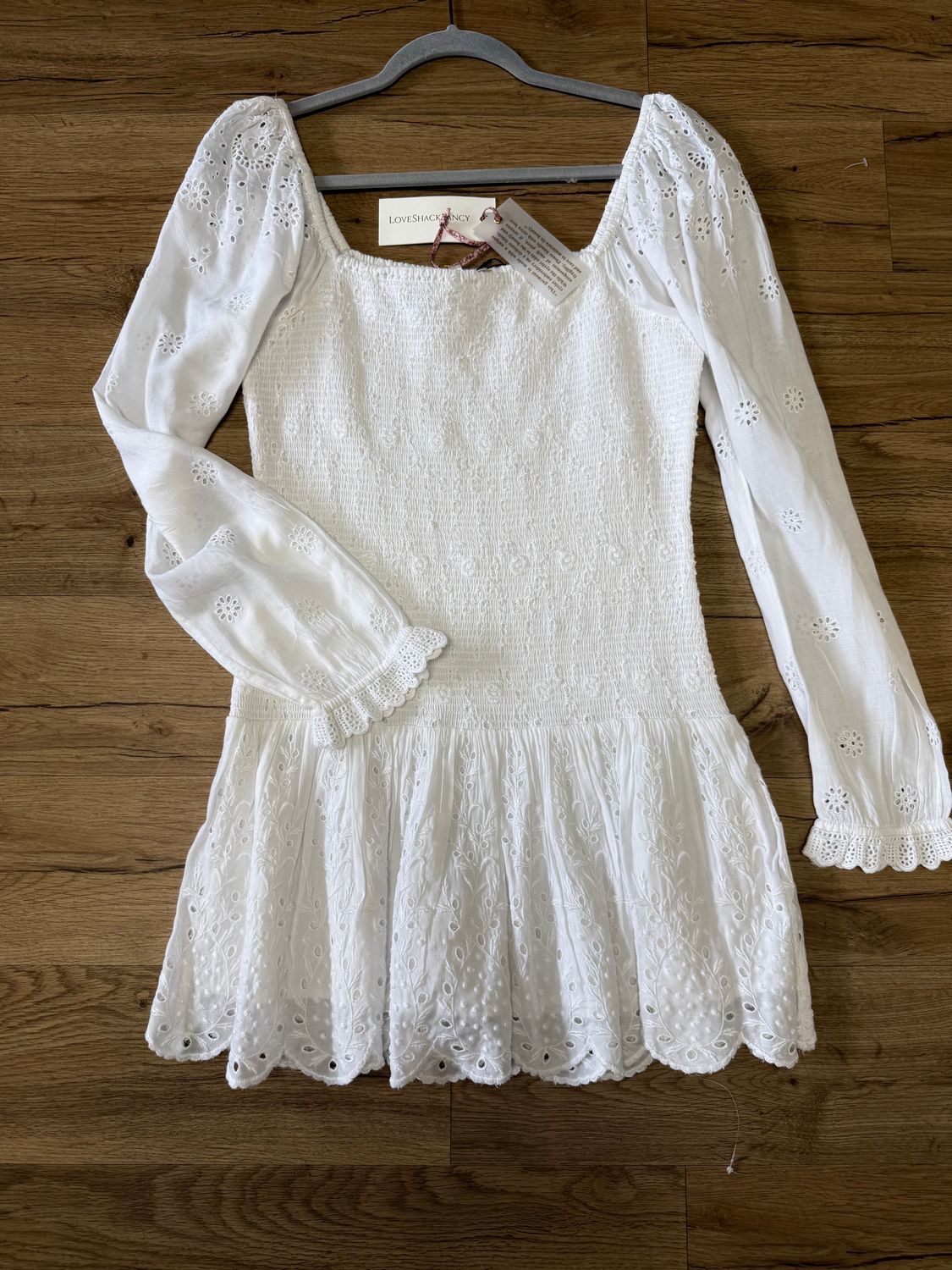 Love Shack Fancy Jayce Dress/Antique White Size M NWT