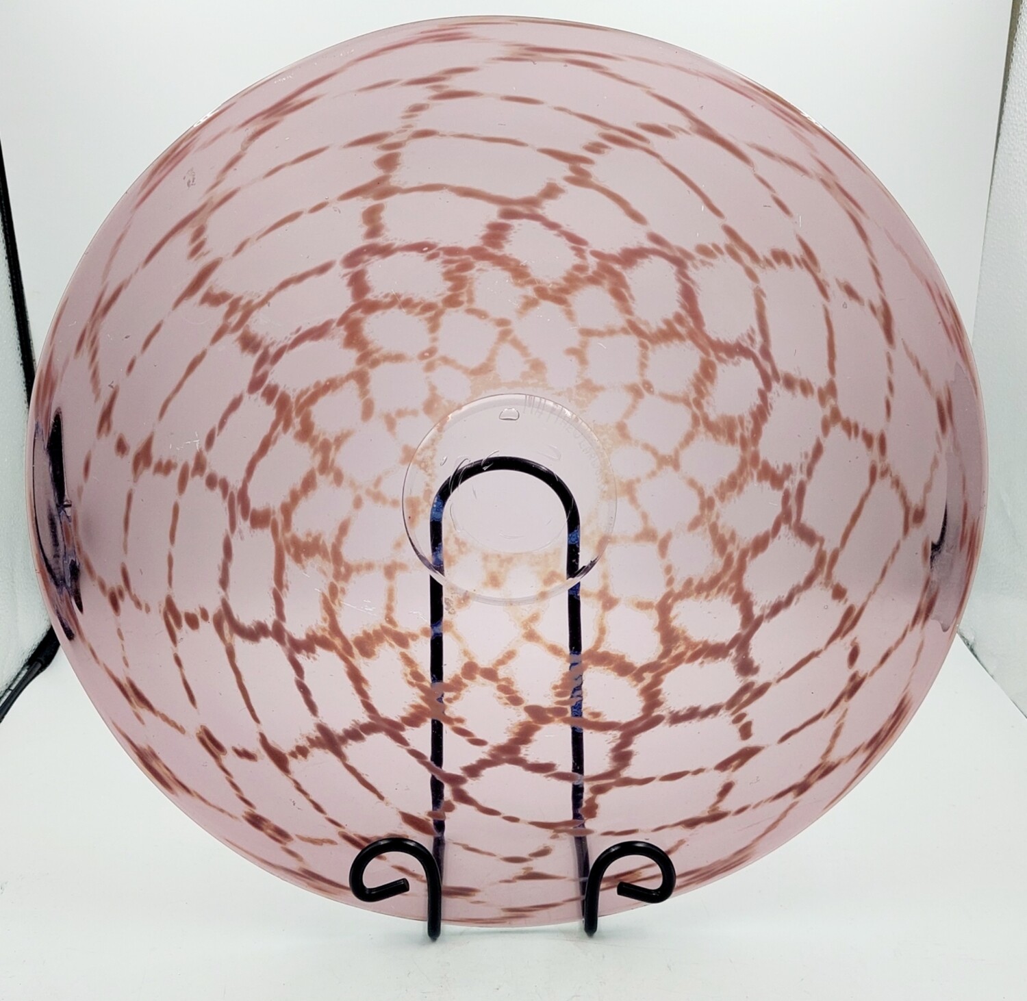 Matthew Larwood, - Large Pink Tone Vintage Hand Blown Platter