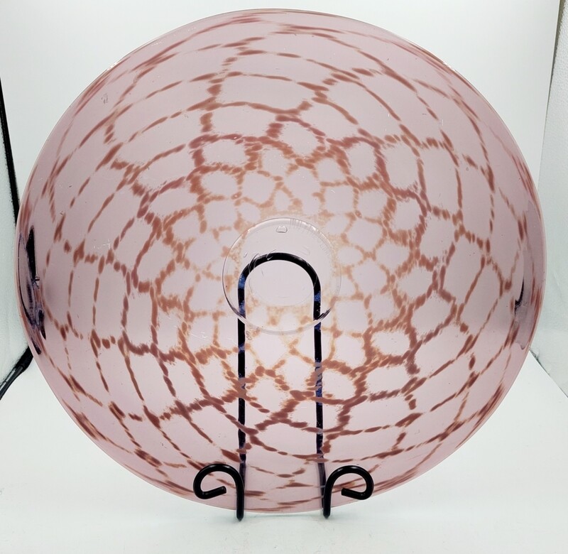 Matthew Larwood, - Large Pink Tone Vintage Hand Blown Platter