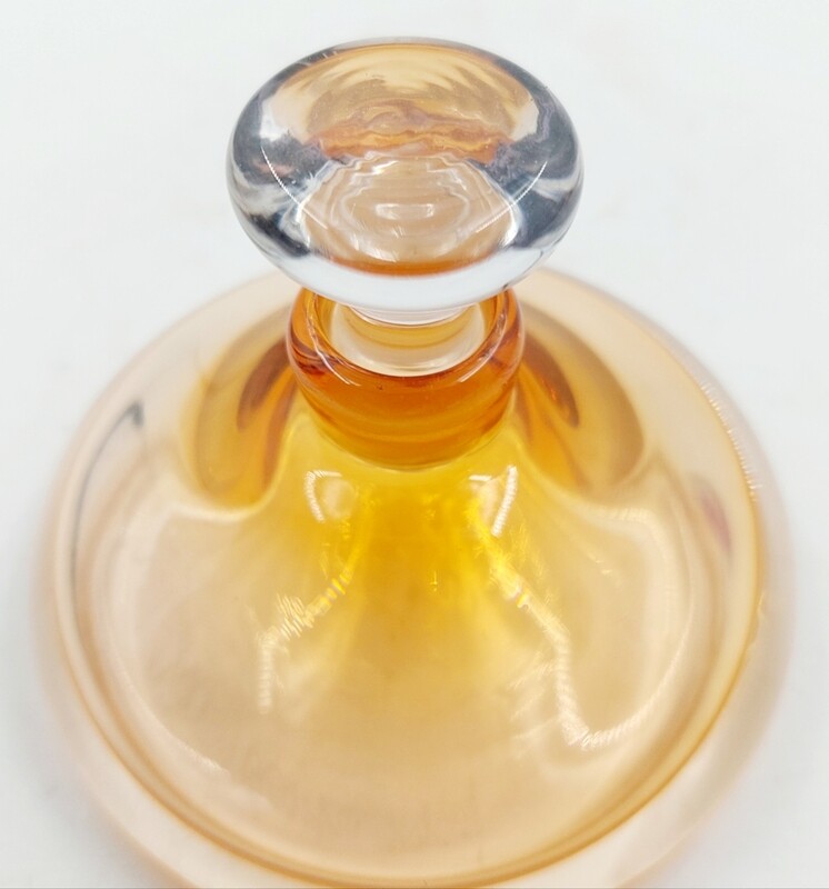 Pauline Delaney - Amber/Honey Coloured Art Glass Perfume Bottle (1999)  - Signed