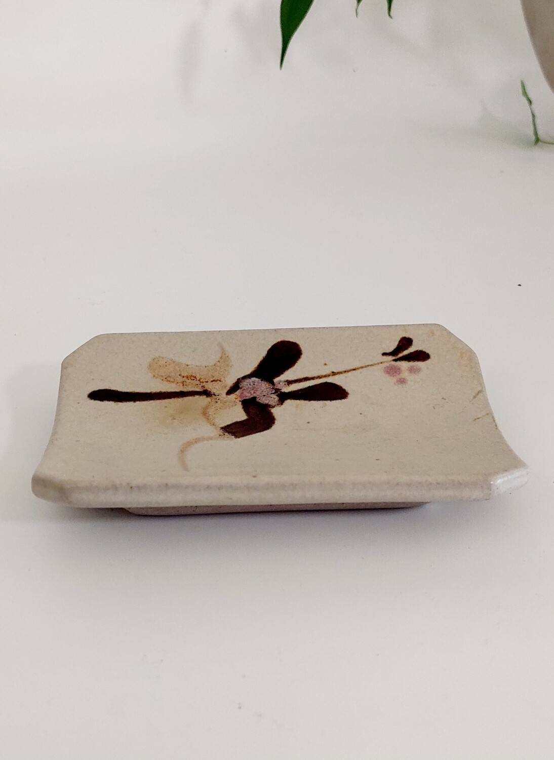 One Tree Hill Pottery,Footed Chopstick Rest in Beige and Browns, Thank You Gift,  Gift for Teacher, Last Minute Gift,  Stocking Filler Gift.