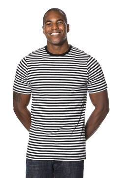 Stribet Unisex T-Shirt Sort/Hvid