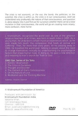 Holistic Observation - A Talk by J Krishnamurti