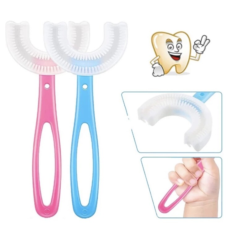 Children Soft 360 Silicon U Shaped toothbrush