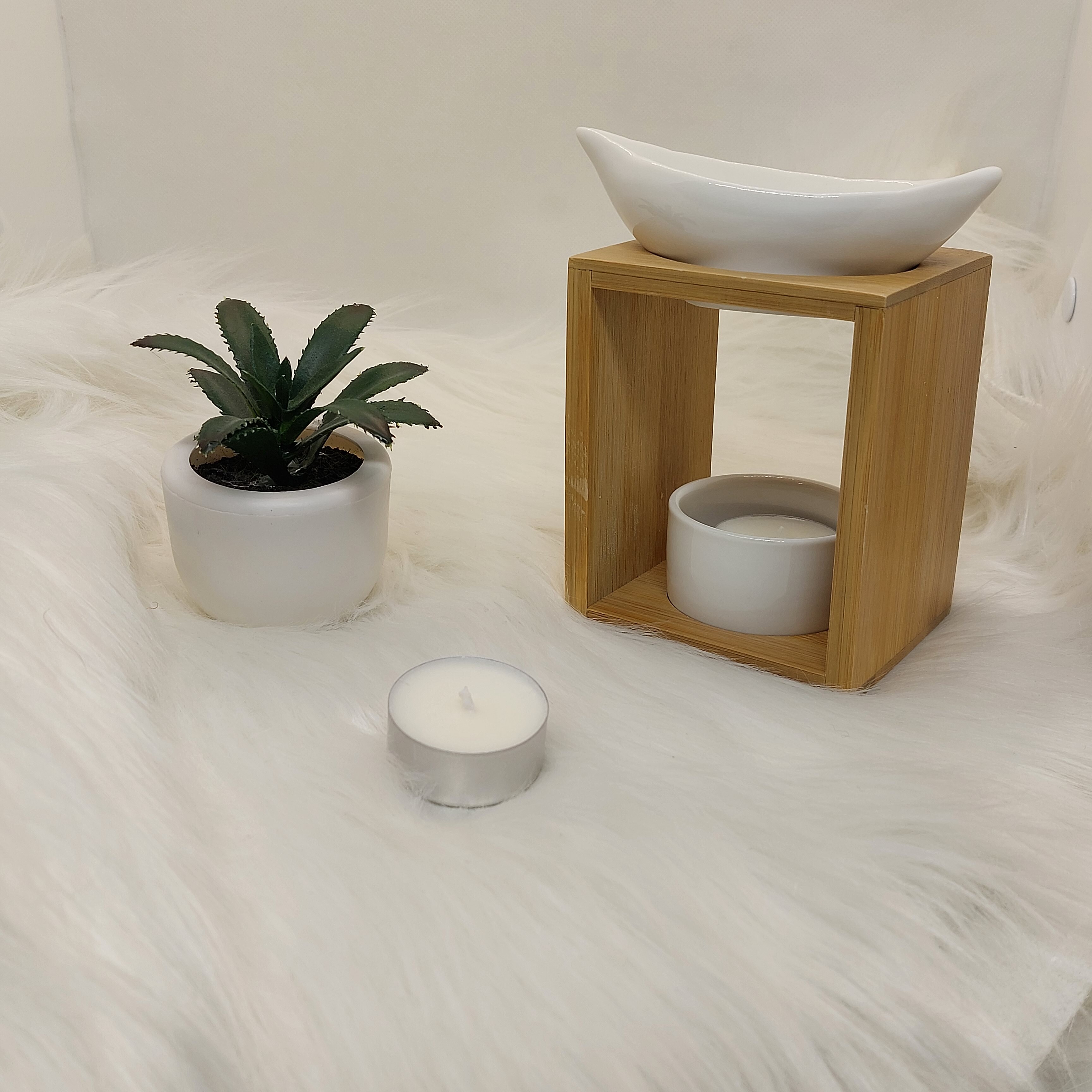 Bamboe Wax Brander met Bladvormige kom