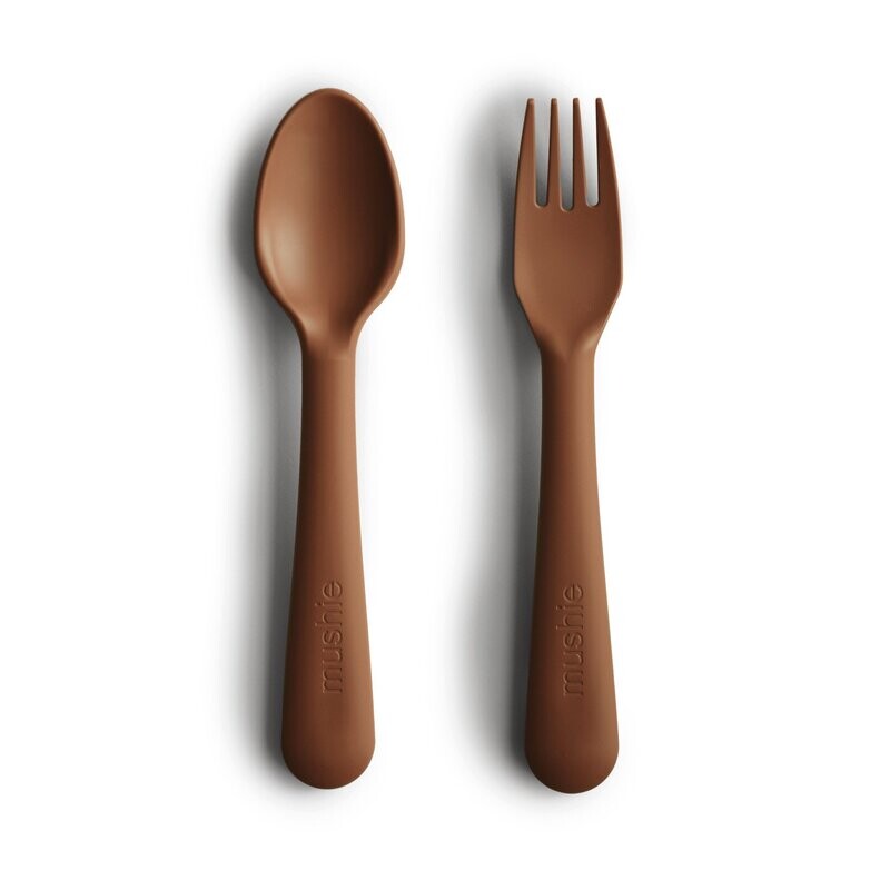 Vork en lepel set- Caramel - Mushie