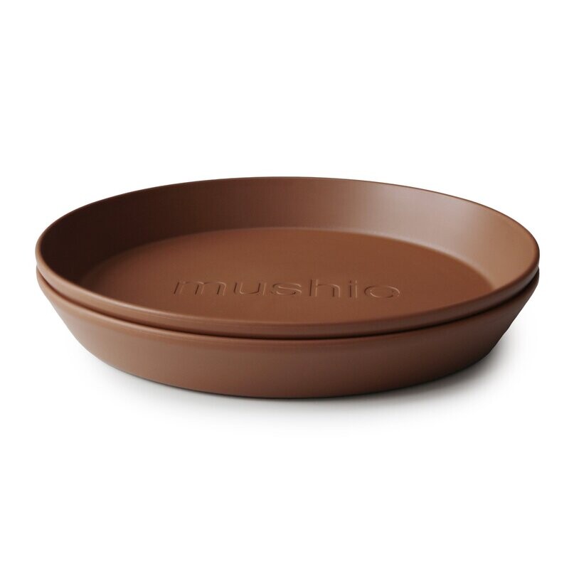 2 kinderborden rond -Caramel - Mushie