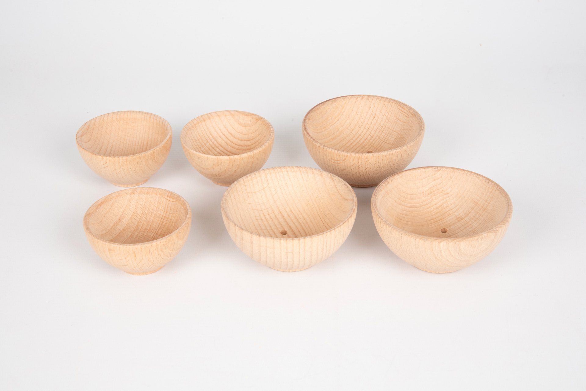 Set van 3 houten kommetjes 9cm - Tickit