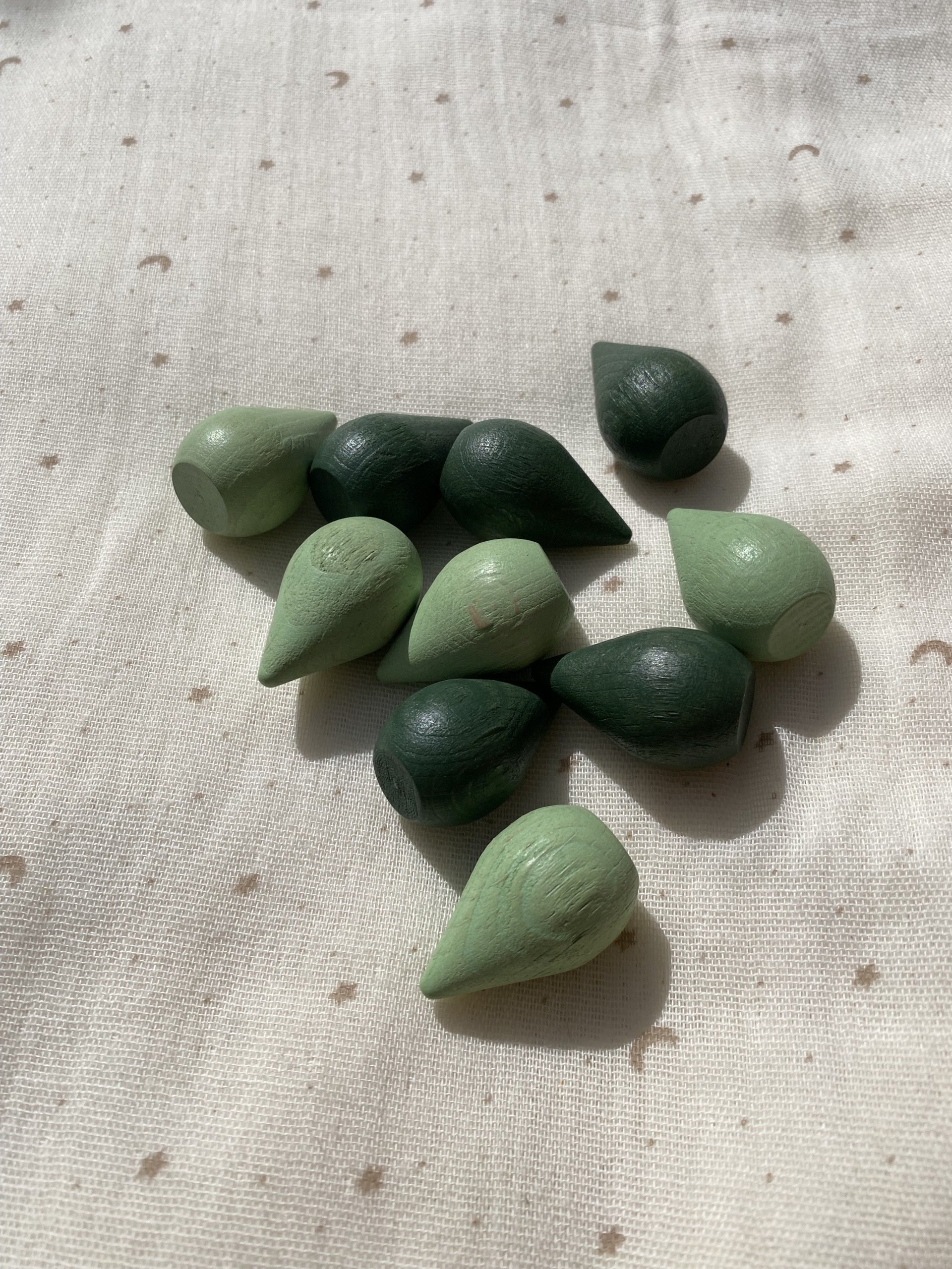 Houten mandala schatten - Druppel - Groen - 10 stuks -Tickit