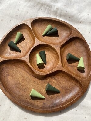 Houten mandala schatten - Kegel - Groen- 10 stuks -Tickit