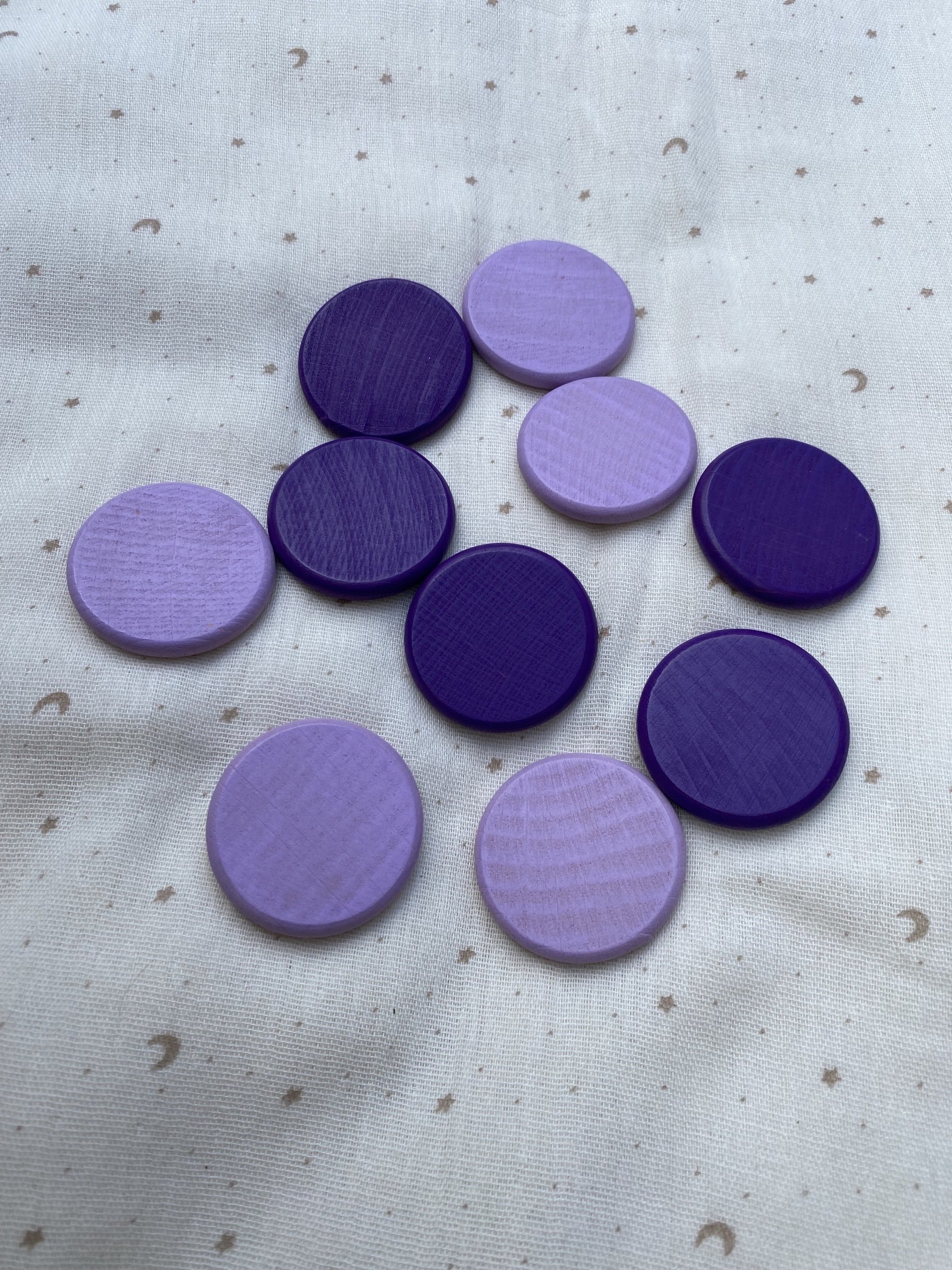 Houten mandala schatten - Munt - Paars - 10 stuks -Tickit