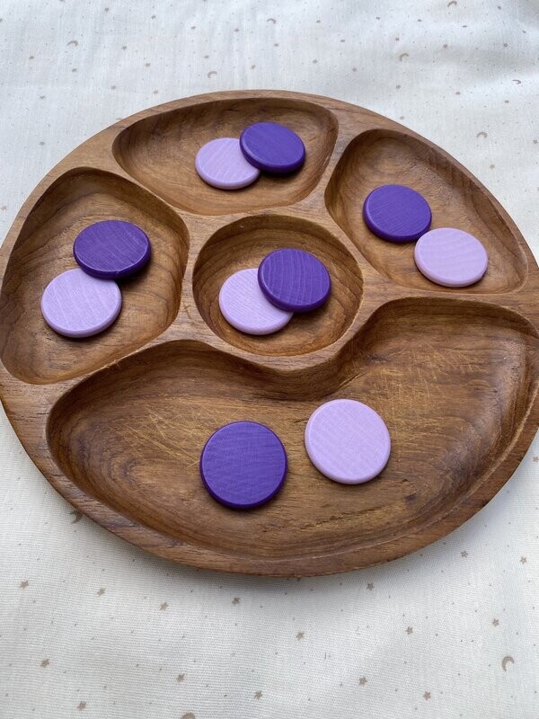 Houten mandala schatten - Munt - Paars - 10 stuks -Tickit