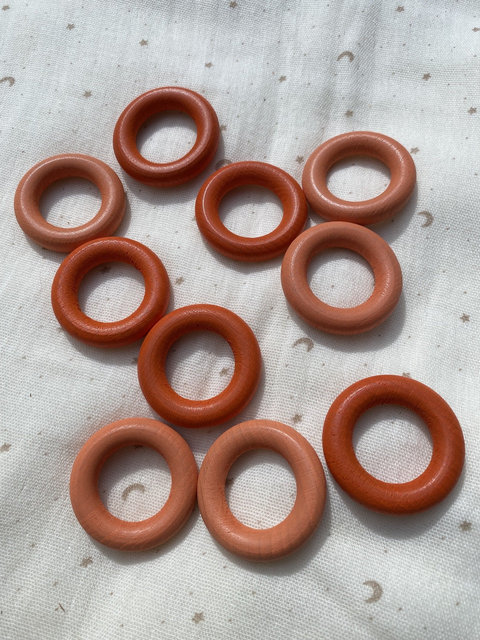 Houten mandala schatten - Hoepel - Oranje - 10 stuks -Tickit