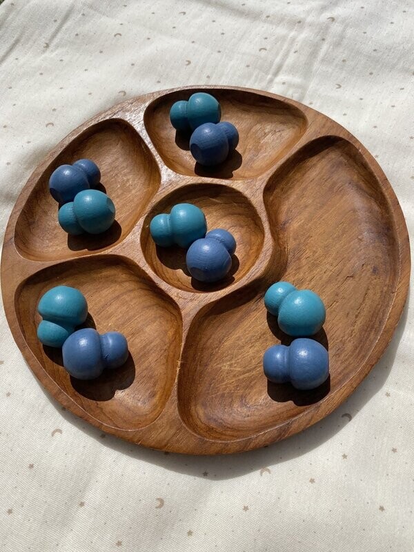 Houten mandala schatten - Nelson - Blauw - 10 stuks -Tickit