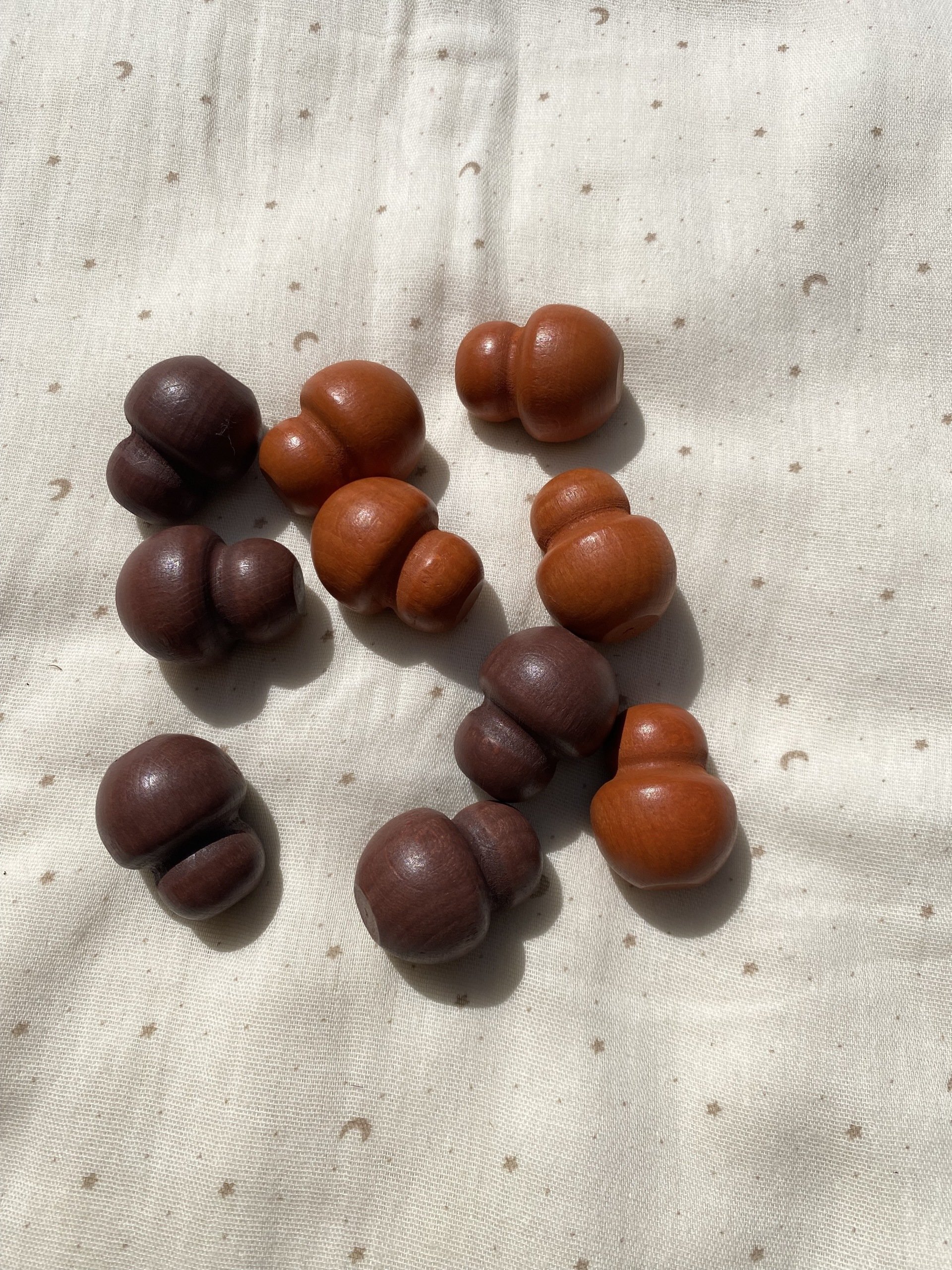 Houten mandala schatten - Paddenstoel - bruin - 10 stuks -Tickit