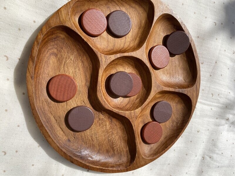 Houten mandala schatten - Steen - Bruin - 10 stuks -Tickit