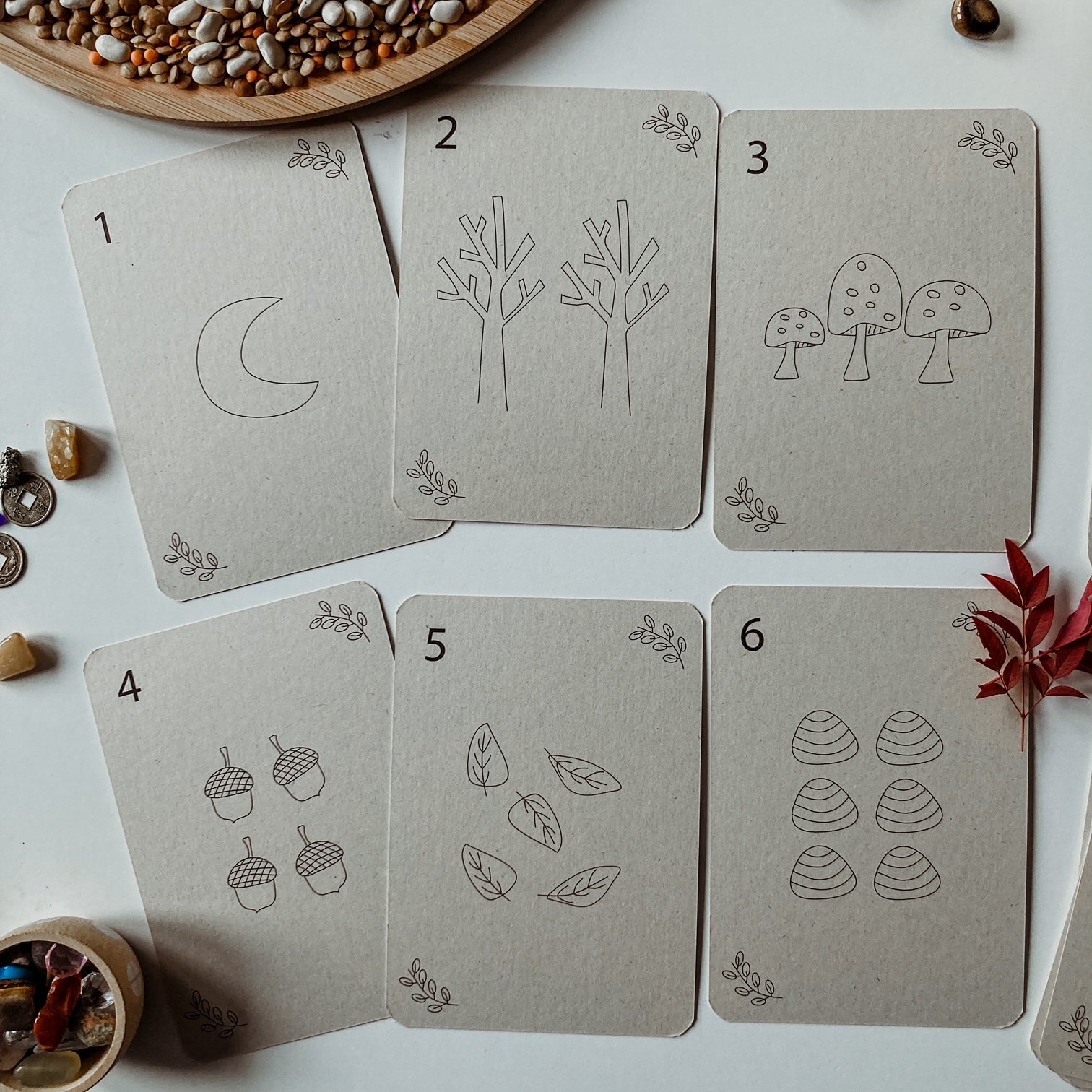 Getallen flashcards – Montessori leermiddel -Wildebras