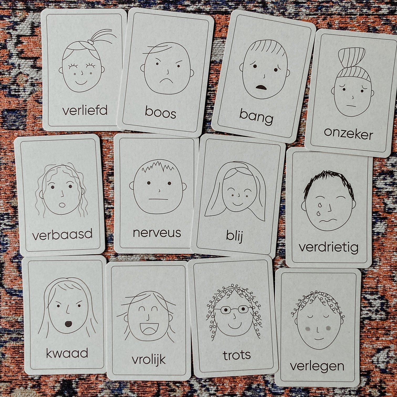 Emotie flashcards – Montessori leermiddel - Wildebras - Wildebras