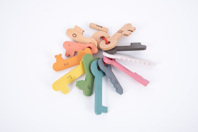 Houten regenboog sleutels - Tickit