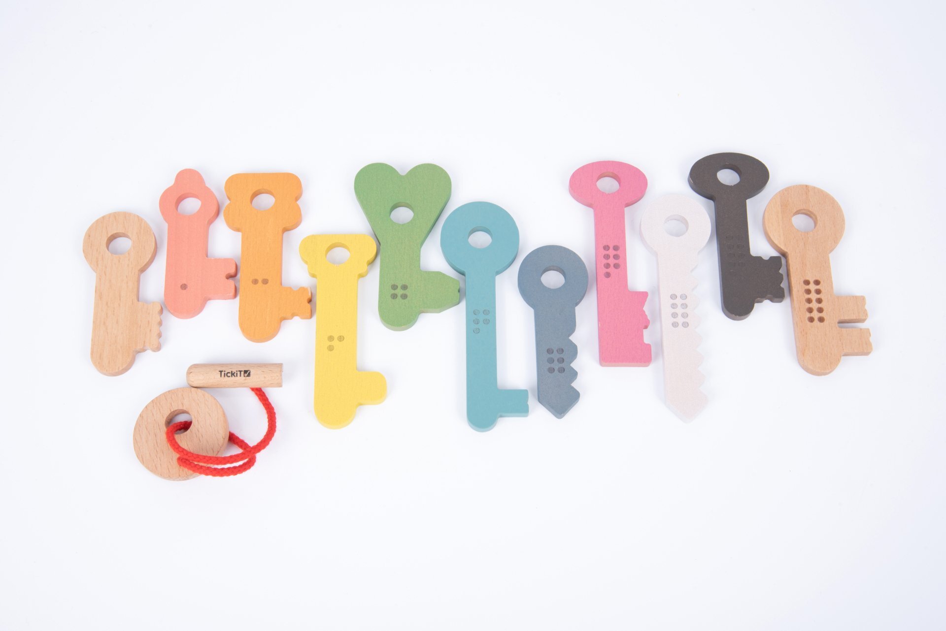 Houten regenboog sleutels - Tickit