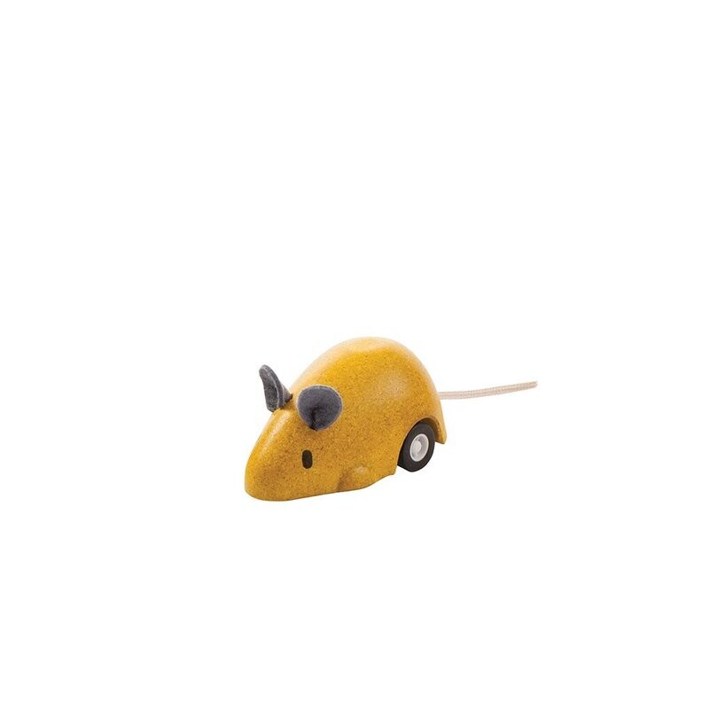 Pull-back muis - Okergeel - PlanToys