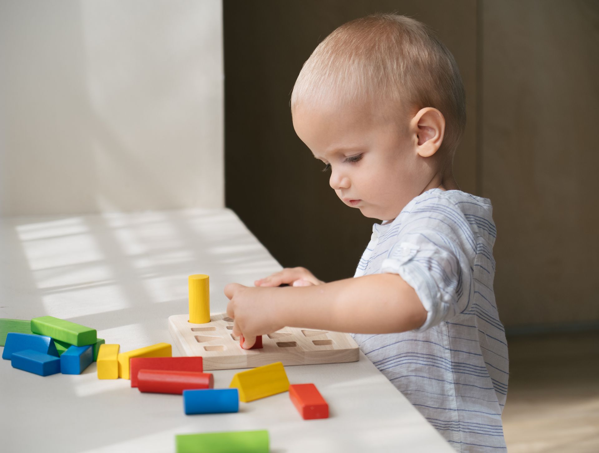 NIEUW - 4 verschillende vormen puzzel - Geometrisch Peg Board - PlanToys