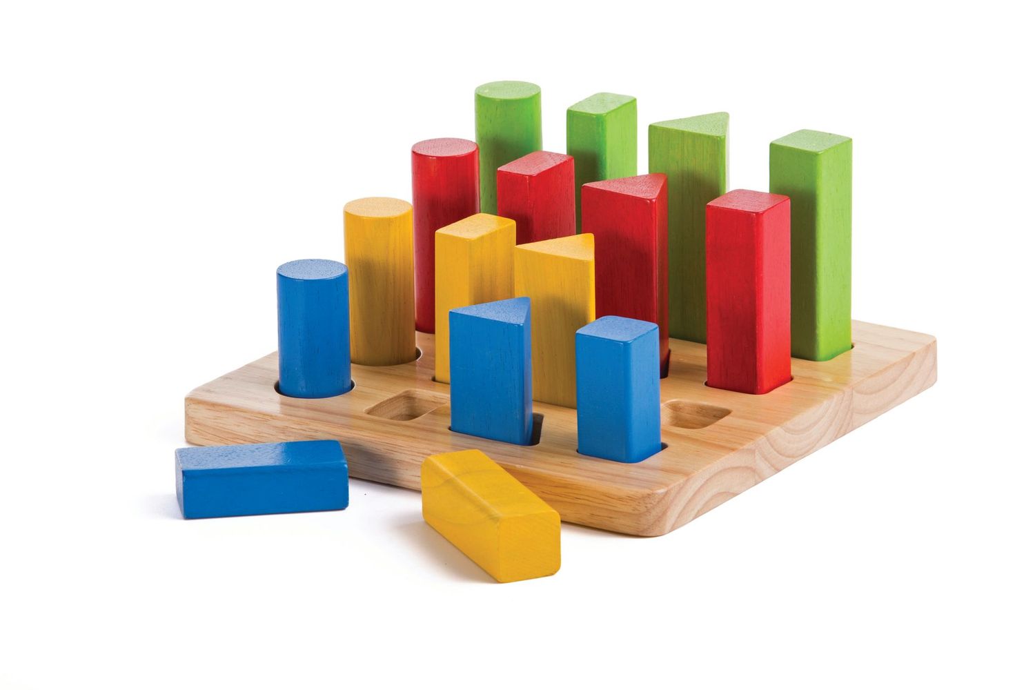 NIEUW - 4 verschillende vormen puzzel - Geometrisch Peg Board - PlanToys