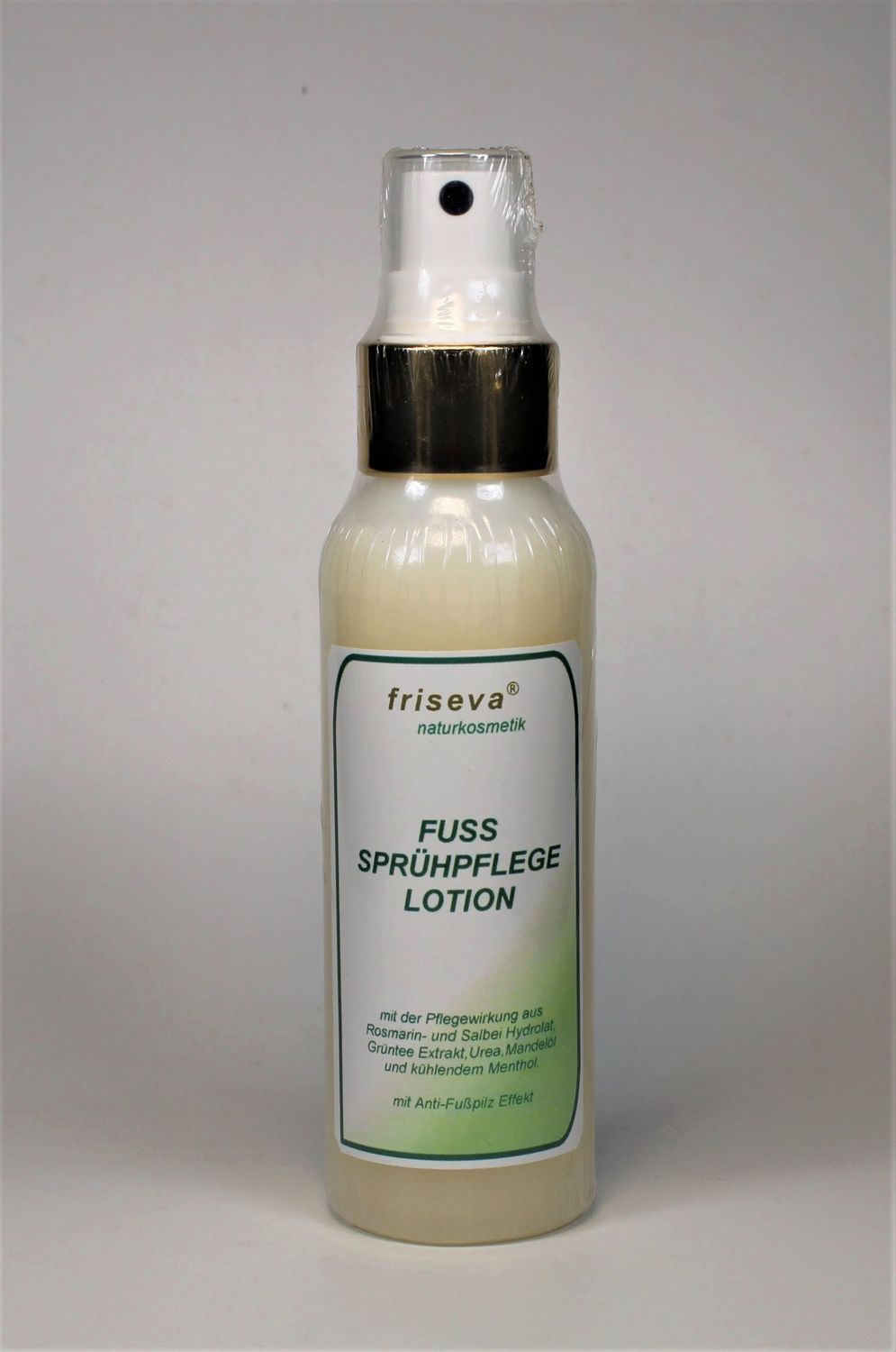 FUSS  SPRÜHPFLEGE  Schüttel-Lotion  mit Anti Pilz Effekt, Urea, Rosmarin-Hydrolat, Salbei-Hydrolat, Grüntee-Extrakt, Menthol, Mandelöl und Rosmarinöl