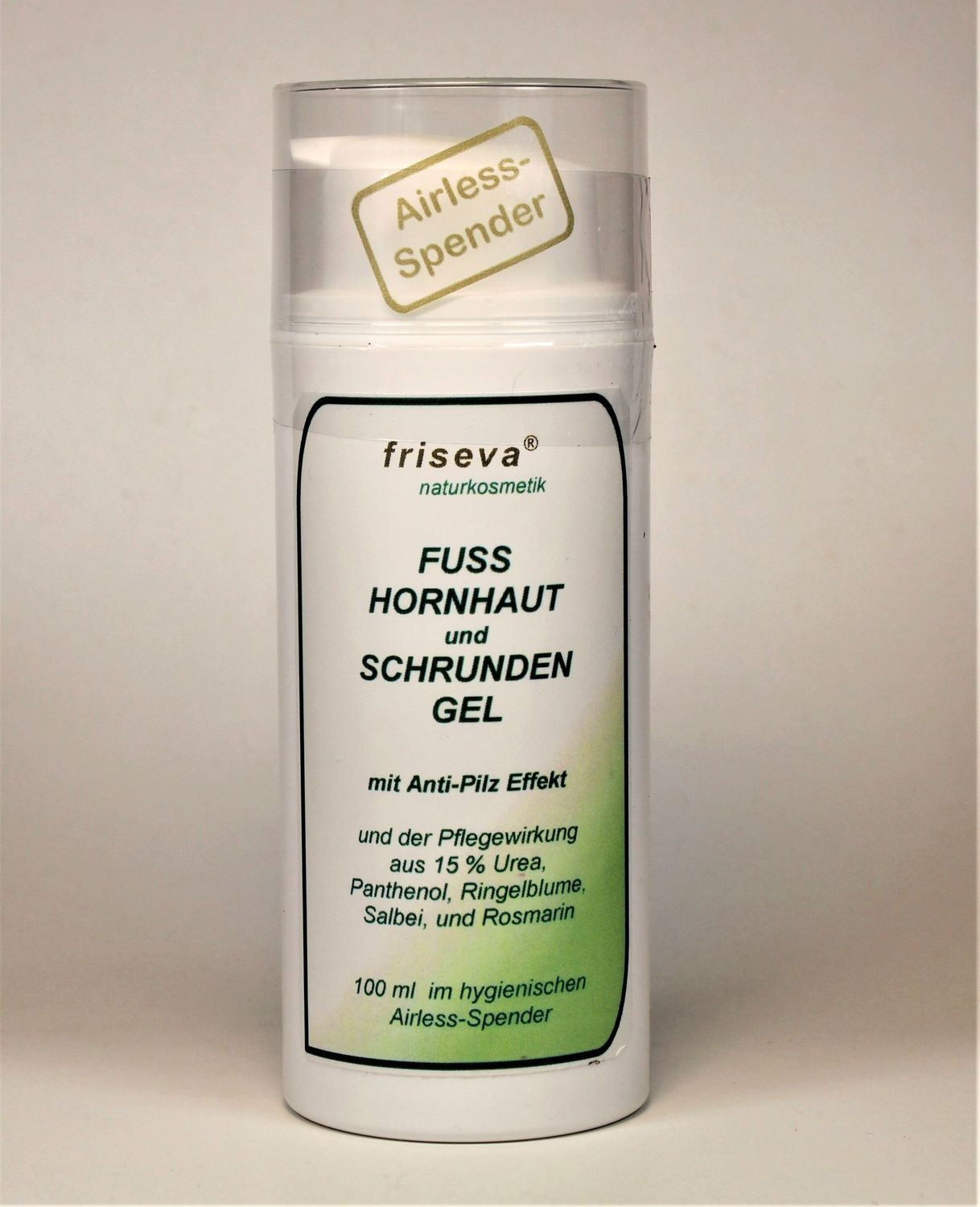 Fuß Hornhaut- und Schrunden Gel mit Anti-Pilz Effekt, 15% Urea, Panthenol, Ringelblumenöl, Salbeiöl und Rosmarinöl Fuß Hornhaut- und Schrunden Gel mit Anti-Pilz Effekt, 15% Urea, Panthenol, Ringelblumenöl, Salbeiöl und Rosmarinöl