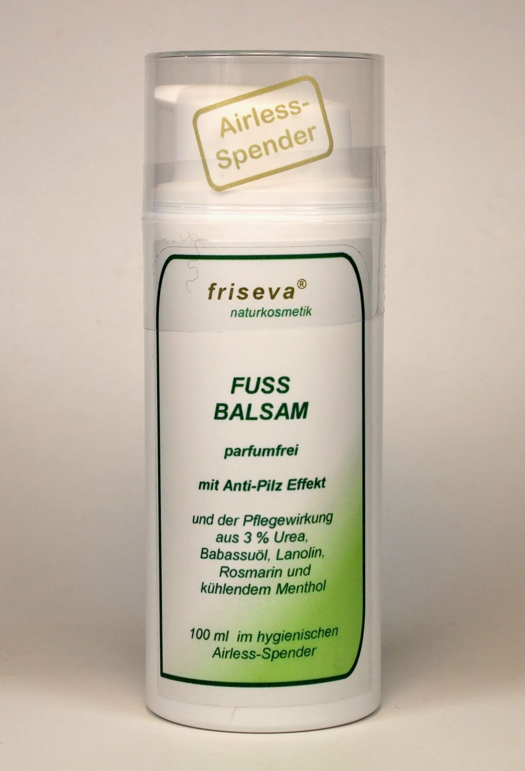 Fuß Balsam mit Anti Pilz Effekt, Urea, Babassuöl, Lanolin, Rosmarin und kühlendem Menthol Fuß Balsam mit Anti Pilz Effekt, Urea, Babassuöl, Lanolin, Rosmarin und kühlendem Menthol
