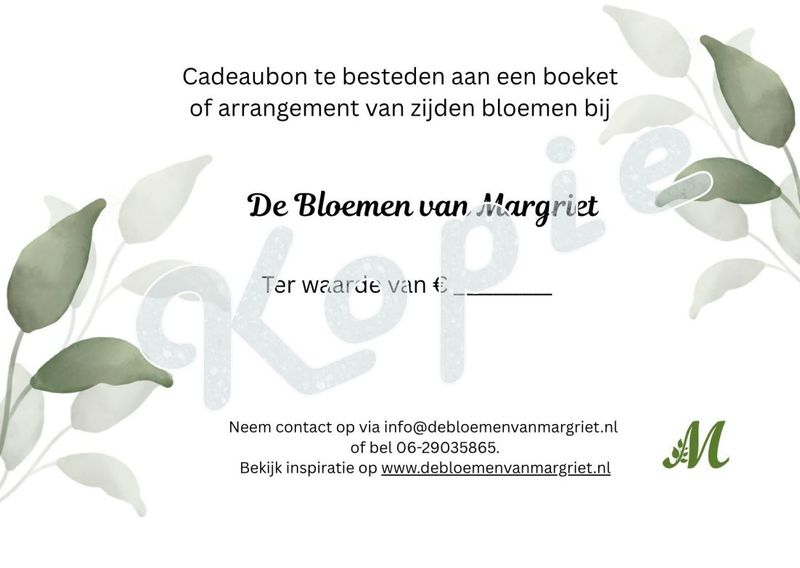 Zijdenbloemen Cadeaubon